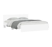 vidaXL Cadre de Lit avec Tête de Lit, Lit Double avec Sommier à Lattes, Lit Adulte, Meuble de Chambre à Coucher, Moderne, Blanc 140x190 cm