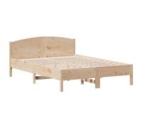 vidaXL Cadre de Lit avec Tête de Lit, Lit Double avec Sommier à Lattes, Lit Adulte, Meuble de Chambre, Moderne, 120x200 cm Bois de Pin Massif