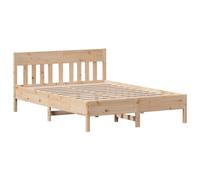 vidaXL Cadre de lit double avec tête de lit, sommier à lattes, 140x190 cm, pin massif