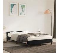 vidaXL Structure de lit avec tête de lit, sommier à lattes, base de lit, meuble pour chambre à coucher, maison, velours noir 120 x 190 cm
