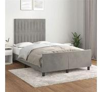 Cadre de Lit avec Tête de Lit, Lit Rembourré, Lit Double, Lit Adulte de Chambre à Coucher Intérieur, Moderne, Gris 3270590