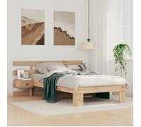vidaXL Cadre de lit avec tête de lit Marron 75 x 190 cm Pin massif 872719