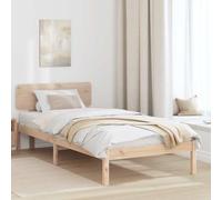 vidaXL Cadre de lit avec tête de lit 872125 – Bois de pin massif 80x200 cm – Marron G