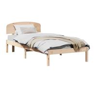 vidaXL Cadre de lit avec tête de lit Naturel 80 x 200 cm Pin Massif | Fabriqué en pin massif pour que ça dure, Installation super simple, pose juste ton matelas, Garde tes affaires bien en ordre