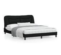 vidaXL Cadre de lit avec tête de lit Noir 160x200 cm Tissu