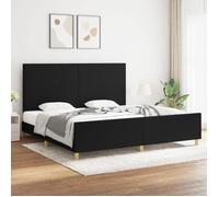 vidaXL Cadre de lit avec tête de lit Noir 200x200 cm Tissu 3124921
