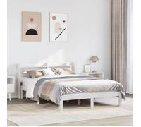 vidaXL Cadre de lit avec tête de lit sans matelas blanc 140x190 cm 3306781