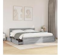 vidaXL Cadre de lit avec tête de lit sonoma gris 180x200 cm, meubles de chambre à coucher, lit double, sommier, lit, cadre 3295546