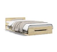 vidaXL Cadre de lit avec tiroir sans matelas chêne sonoma 90x190 cm