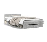 vidaXL Cadre de lit et tiroir gris béton 90x190 cm bois d'ingénierie, lit, lit de rangement, cadre de lit simple, lit 3280786 Gris G