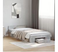 vidaXL Cadre de lit avec tiroir sans matelas gris béton 90x190 cm 3280786