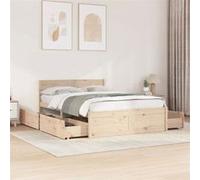 Cadre de lit avec tiroirs 135x190 cm Bois de pin massif, meuble de chambre à coucher, sommier, lit en bois, lit, lit 3282357