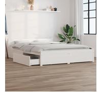 vidaXL Cadre de lit 3103560 avec tiroirs Blanc 140x200 cm