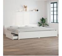 vidaXL Cadre de lit avec tiroirs Blanc 180x200 cm Super King 3103575