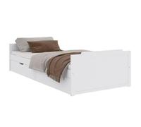 vidaXL – Cadre de lit avec tiroirs – Bois de pin massif blanc – 90x200 cm