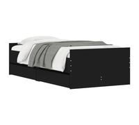 vidaXL Cadre de lit avec tiroirs sans matelas noir 90x190 cm