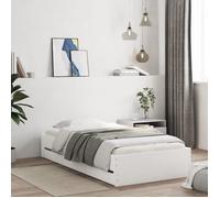 Cadre de lit avec tiroirs sans matelas blanc 90x190 cm Blanc G