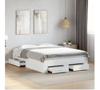 vidaXL Cadre de lit avec tiroirs sans matelas blanc 120x200 cm 3280391