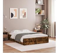 vidaXL Cadre de lit et tiroirs chêne fumé 120x190 cm bois d'ingénierie 3207319