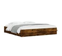 vidaXL Cadre de lit avec tiroirs sans Matelas chêne fumé 160x200 cm