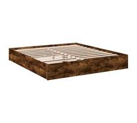 vidaXL Cadre de lit avec tiroirs sans Matelas chêne fumé 200x200 cm
