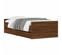 vidaXL Cadre de lit avec tiroirs sans Matelas chêne Marron 90x190 cm