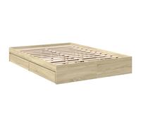 vidaXL Cadre de lit avec tiroirs 160x200 cm chêne Sonoma sans matelas Marron 3280645