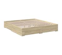 vidaXL Cadre de lit avec tiroirs sans matelas 180x200 cm chêne Sonoma