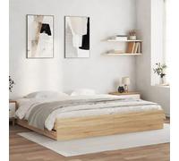 vidaXL Cadre de lit avec tiroirs sans matelas chêne sonoma 180x200 cm