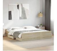 vidaXL Cadre de lit à tiroirs 3280274 chêne sonoma en bois d'ingénierie 180x200 cm Marron G