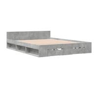 vidaXL Cadre de lit avec tiroirs sans Matelas Gris béton 140x190 cm