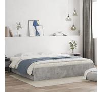 vidaXL Cadre de lit avec tiroirs sans matelas gris béton 200x200 cm