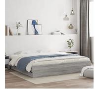 vidaXL Cadre de lit Sonoma gris 160x200 cm avec tiroirs bois d'ingénierie sans matelas