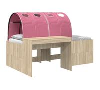 vidaXL Cadre de lit avec Tunnel avec étagère 3 pc Chêne Sonoma et Rose