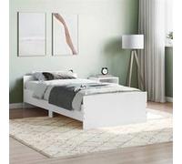 vidaXL Cadre de lit blanc 100x200 cm bois d'ingénierie 835932 Blanc G