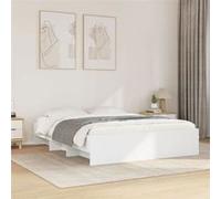 vidaXL Cadre de lit sans matelas blanc 160x200 cm bois d'ingénierie
