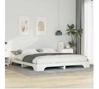 vidaXL Cadre de lit Blanc 200 x 220 cm Pin massif 872930