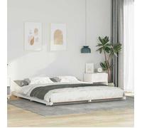 vidaXL Cadre de lit Blanc 200 x 220 cm Pin massif 873140