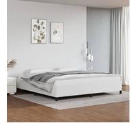 vidaXL Cadre de Lit Blanc 200x200 cm Sommier à Lattes Lit Rembourré Cadre à Lattes Lit Double Adulte Meuble de Chambre 347270
