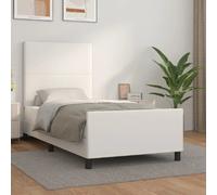 vidaXL Cadre de lit Blanc 90x190 cm Similicuir