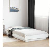 vidaXL Cadre de lit blanc 90x200 cm bois d'ingénierie, meuble de chambre à coucher, sommier, lit de palette, lit, lit 3281210
