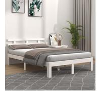 vidaXL Cadre de lit Blanc Bois massif 160x200 cm