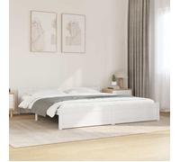 vidaXL Cadre de lit 815060 Super King Bois massif Blanc 180 x 200 cm