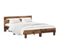vidaXL Cadre de lit Bois Ancien 140 x 190 cm Bois d'ingénierie, Lit Moderne, Cadre rectangulaire, Bois Durable, Style Minimaliste, Pratique pour Petits espaces, Meuble de qualité