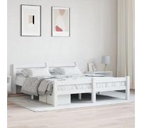 VIDAXL Cadre de lit bois de pin - Blanc 160x200 cm
