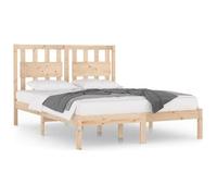 vidaXL Cadre de lit Bois de pin massif 120x190 cm Petit Double Marron