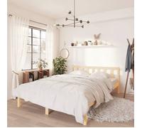 vidaXL Bois de Pin Massif Cadre de Lit Sommier à Lattes Lit Double Lit Adulte Cadre à Lattes sur Pied Chambre à Coucher Intérieur 160x200 cm