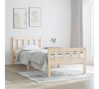 vidaXL Cadre de lit Bois massif 90x190 cm Simple Marron