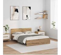 vidaXL Cadre de lit Chêne artisanal 120 x 190 cm Bois d'ingénierie 3403593
