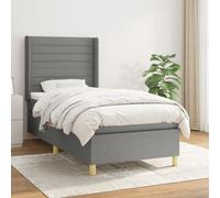 Vidaxl Cadre De Lit Chêne Fumé 135x190 Cm Bois D'ingénierie Et Métal Multicolore